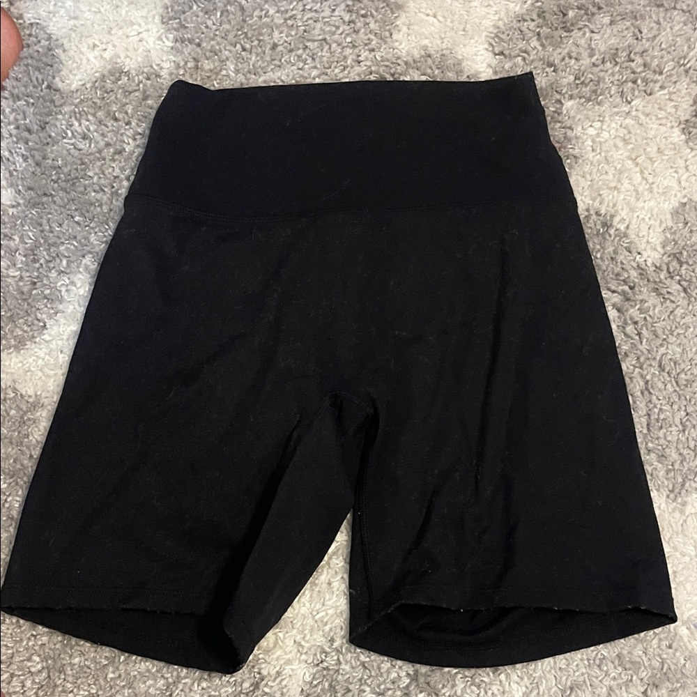 Black high rise biker shorts
